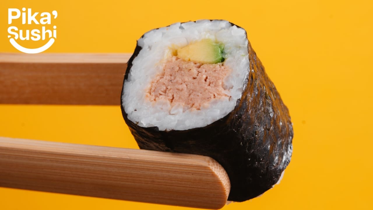 Sushi in chop stick