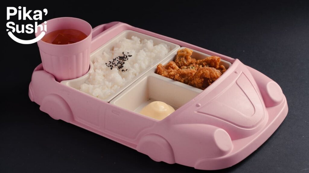 Chicken karaage with rice & apple juice (1)
