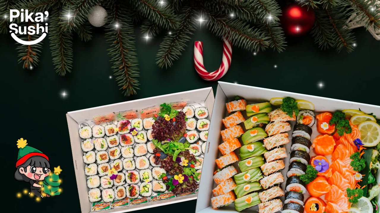 Sushi platter for christmas